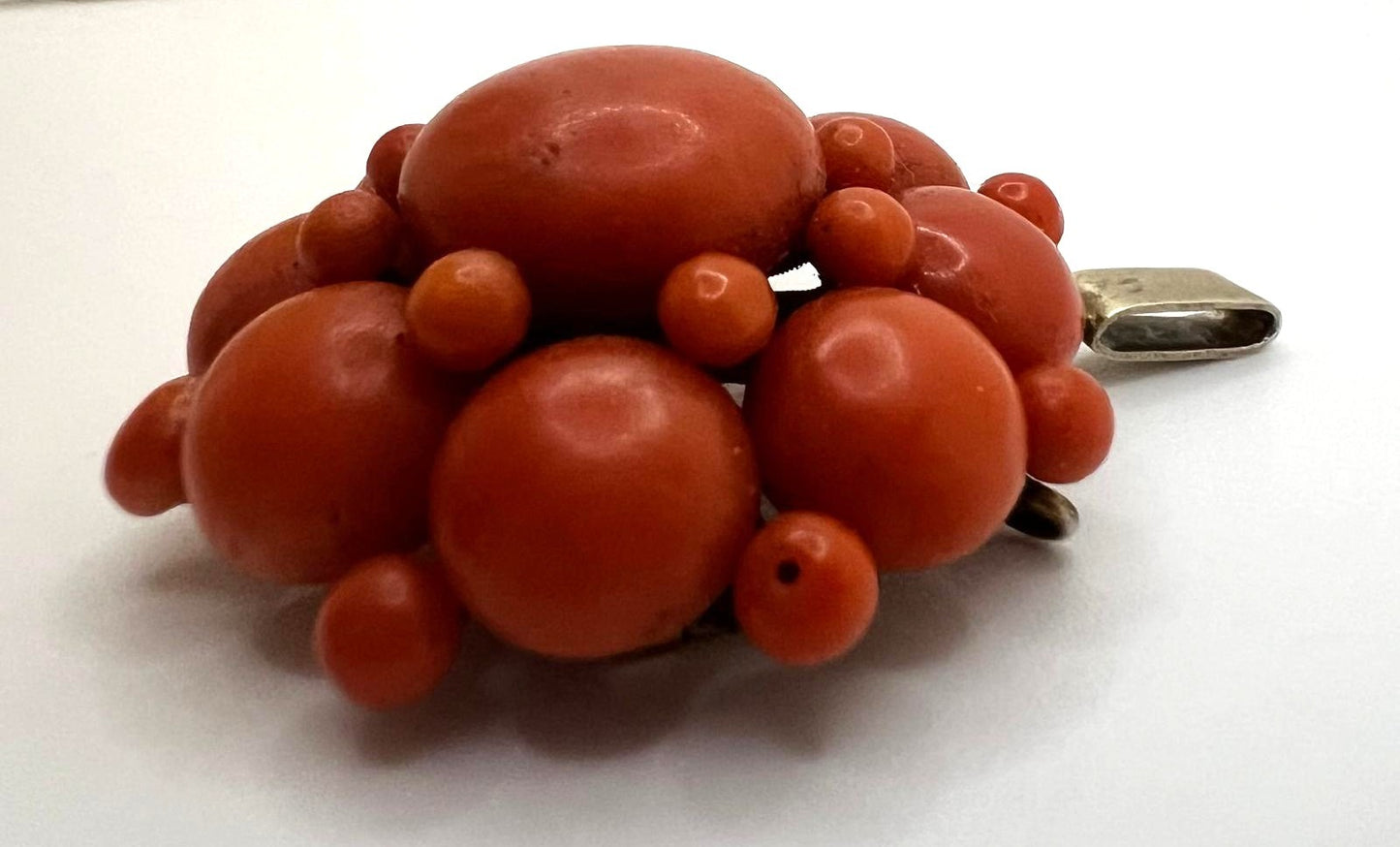 Biedermeier coral pendant 19.23g antique rarity jewelry 5cm collector's item