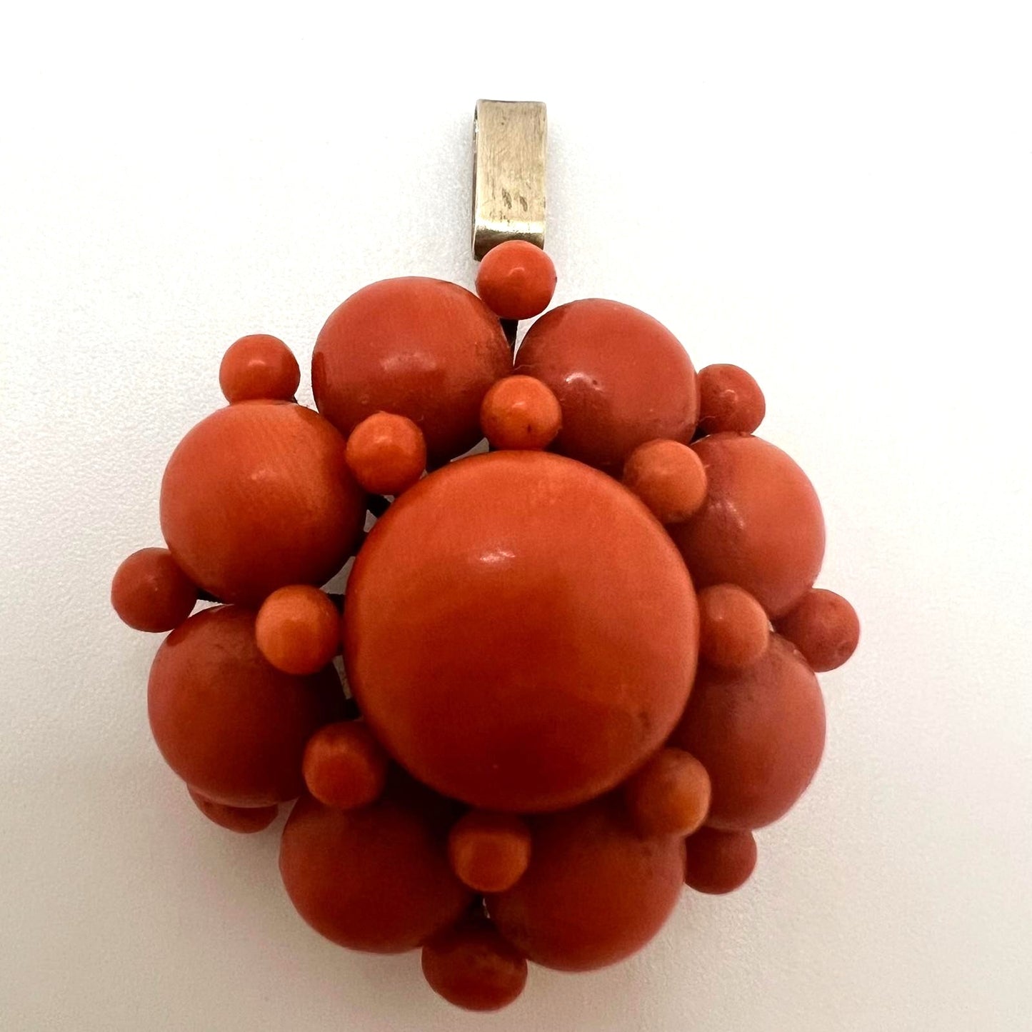 Biedermeier coral pendant 19.23g antique rarity jewelry 5cm collector's item