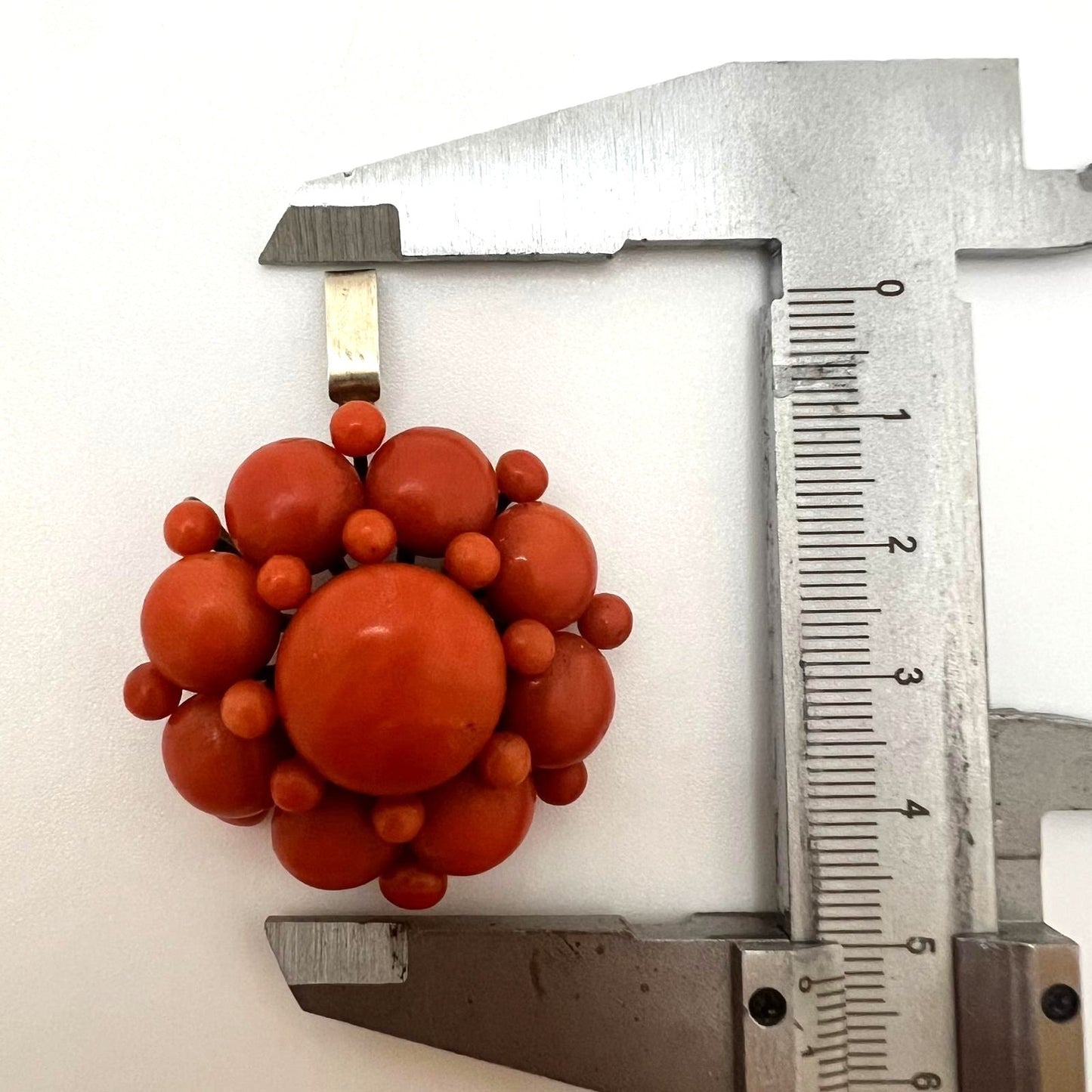 Biedermeier coral pendant 19.23g antique rarity jewelry 5cm collector's item