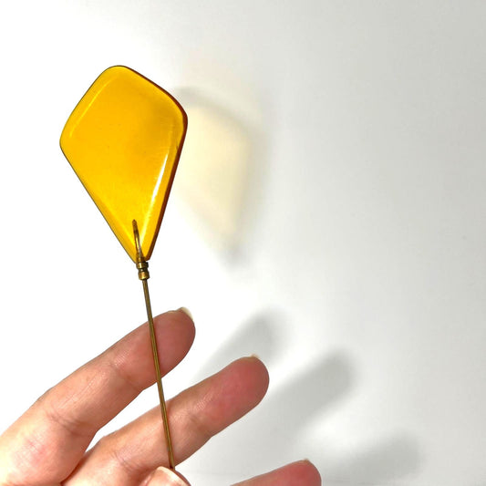 Antike XXL Hutnadel Bernstein Butterscotch