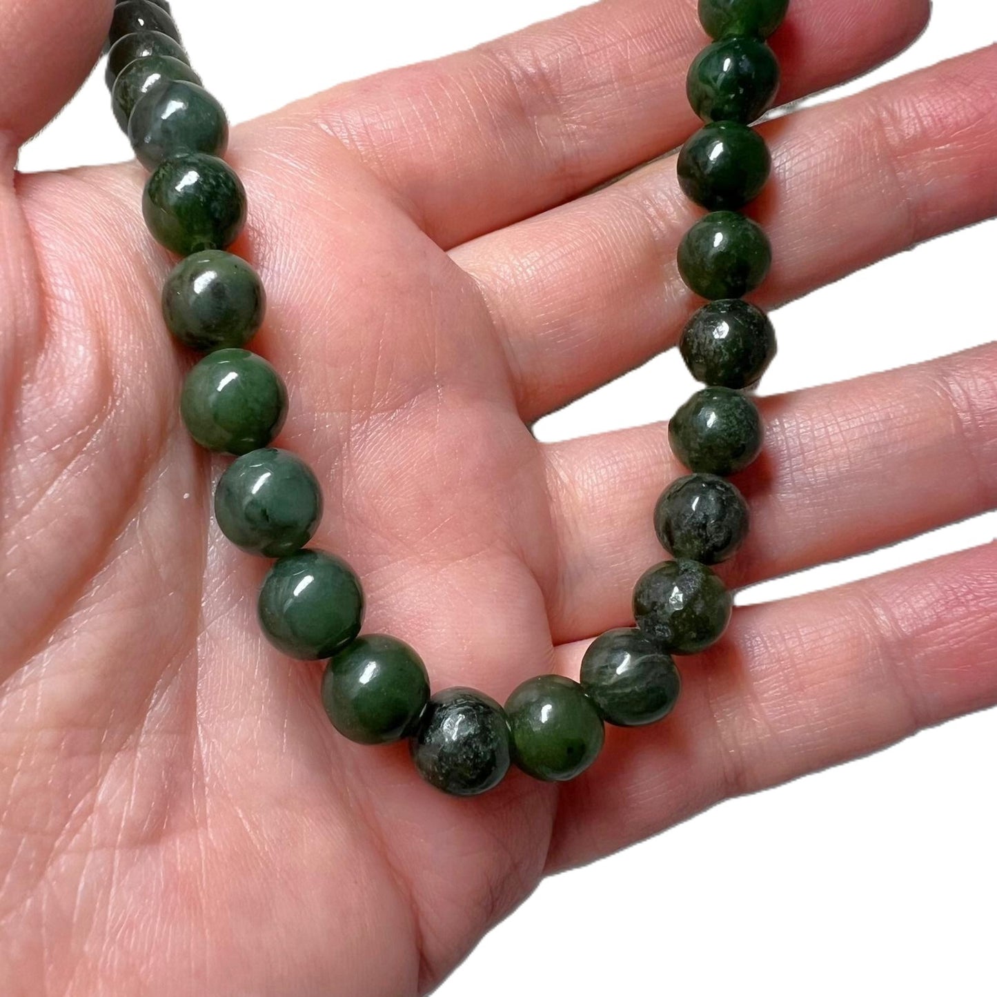 Vintage Jade-Kette (Nephrit)