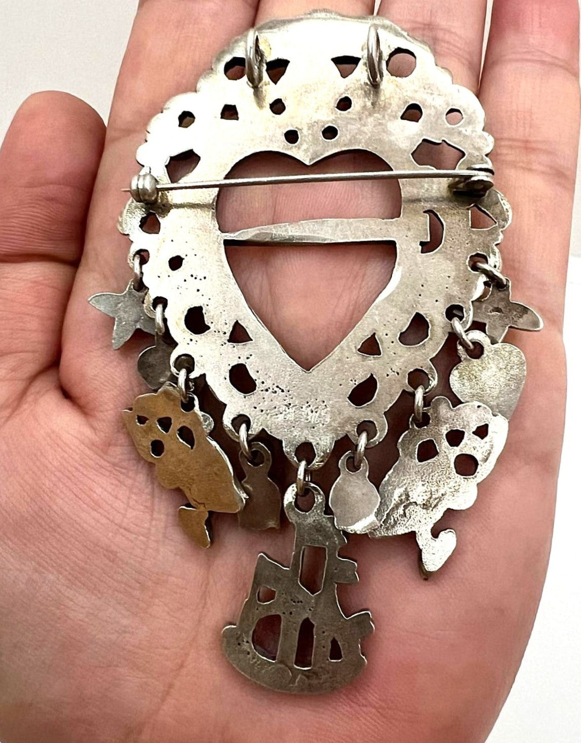  925er Silber Brosche Anhänger