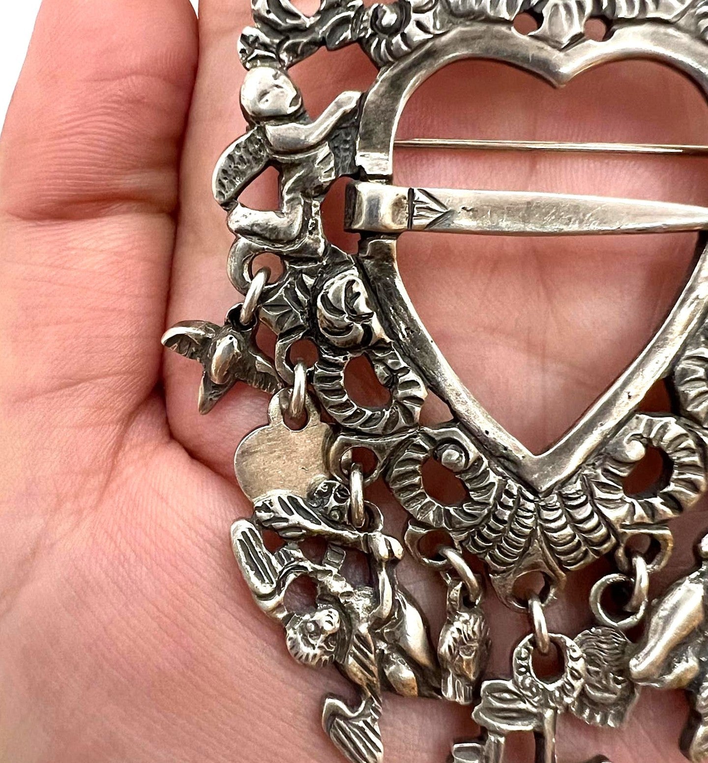  925er Silber Brosche Anhänger