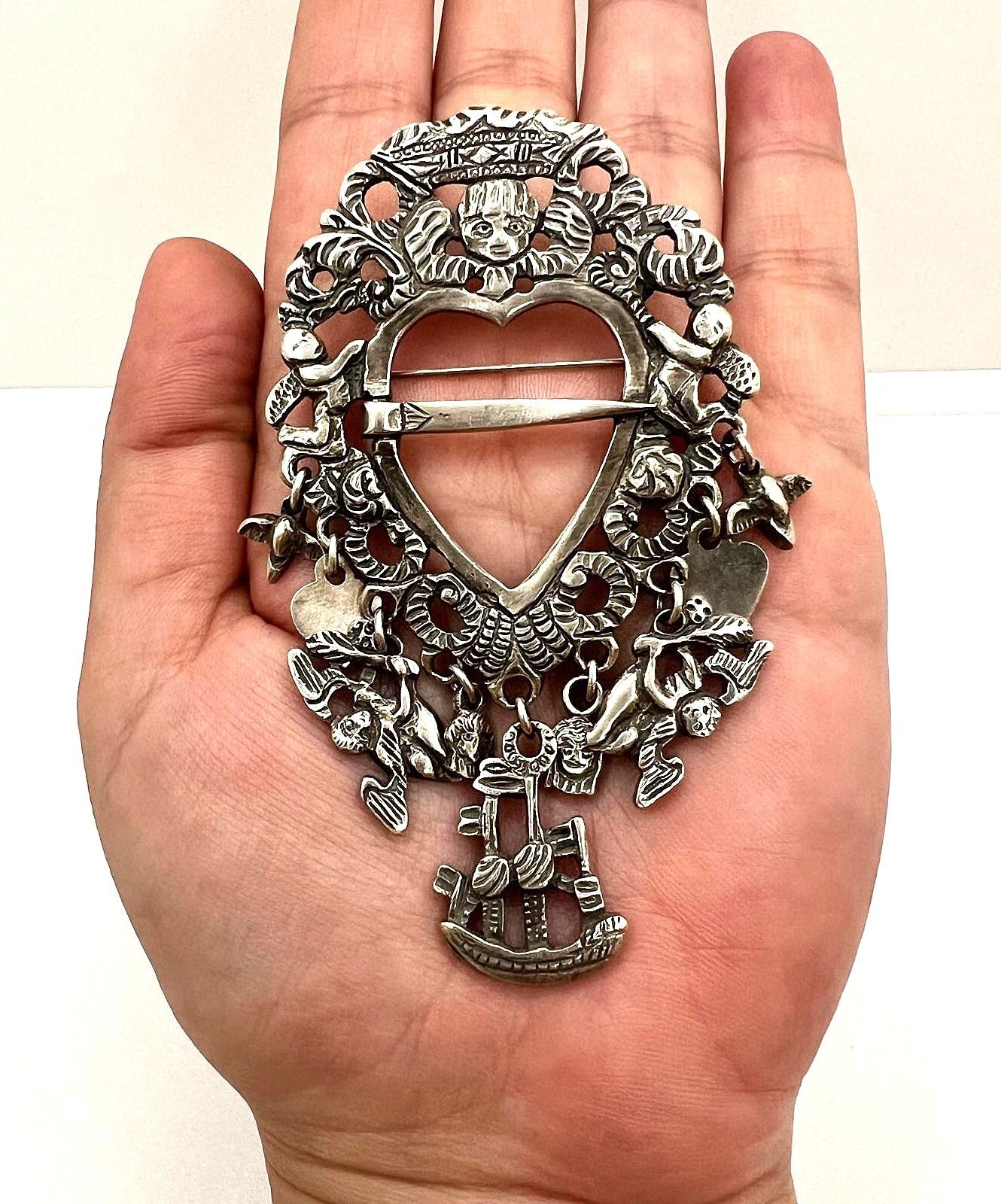  925er Silber Brosche Anhänger