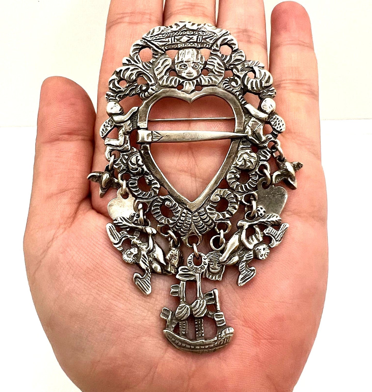  925er Silber Brosche Anhänger