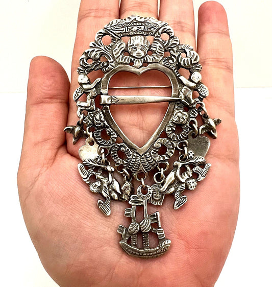  925er Silber Brosche Anhänger