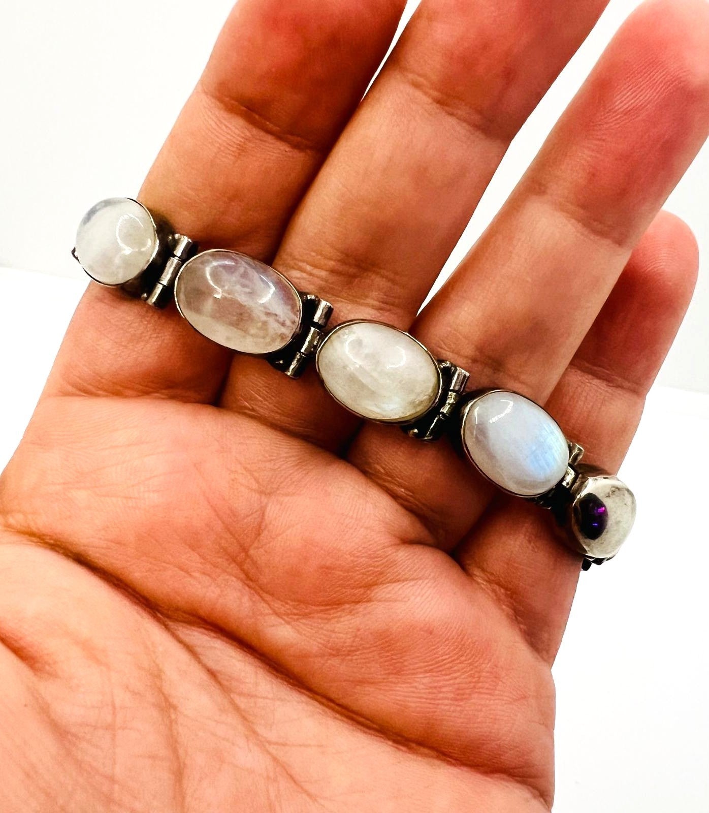 925 Silber Armband Vintage Mondstein