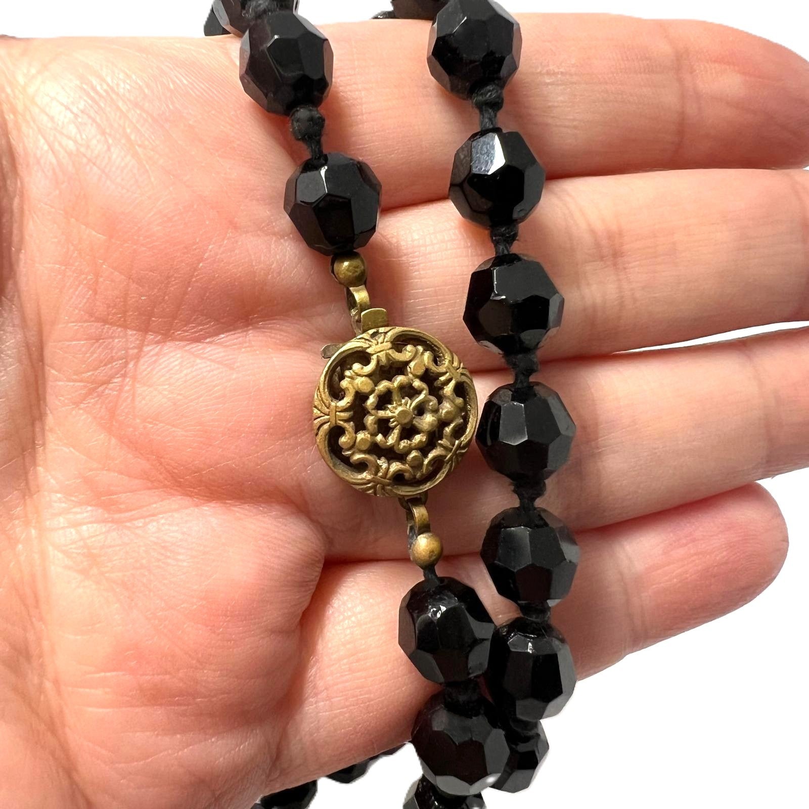 Antikes Art Déco Onyx-Collier