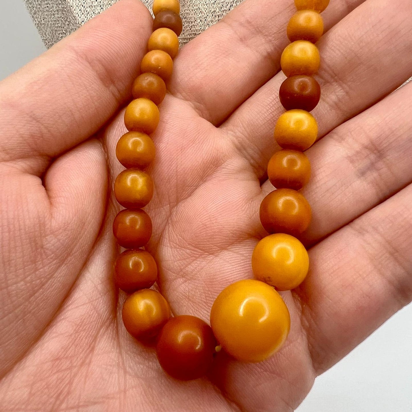 Antike Butterscotch Bernstein Kette