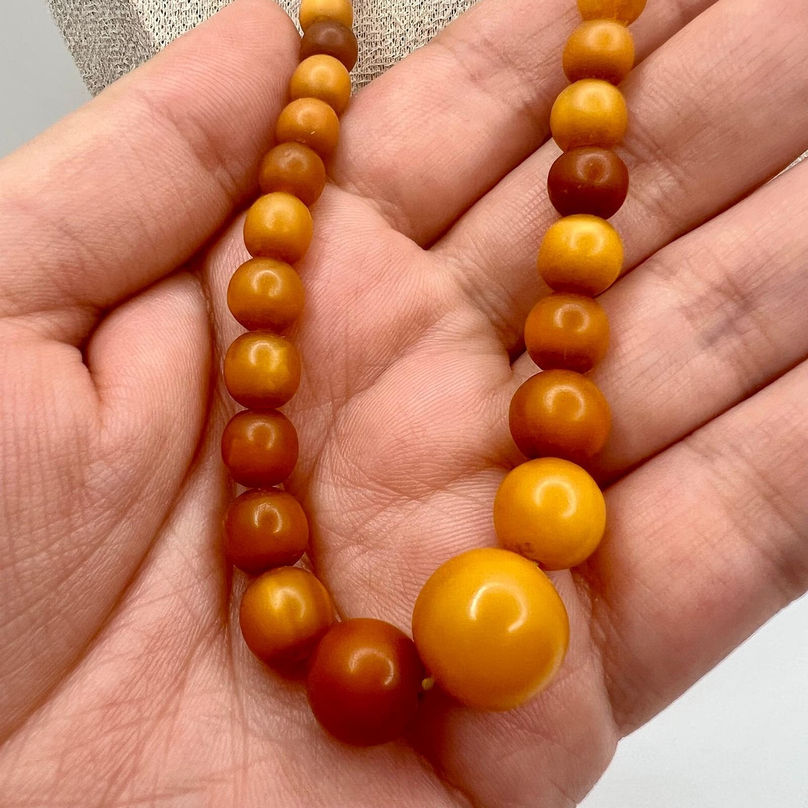 Antike Butterscotch Bernstein Kette
