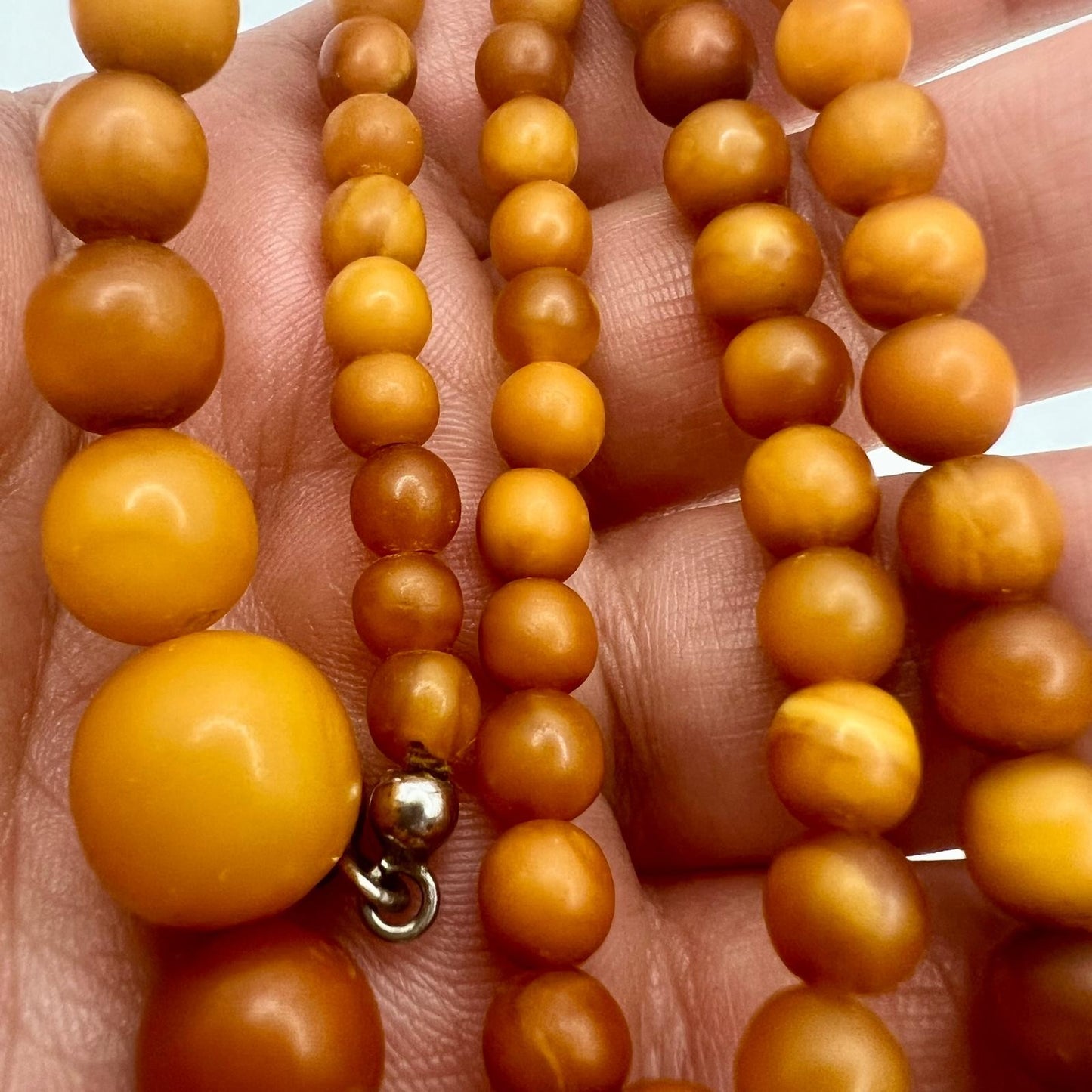 Antike Butterscotch Bernstein Kette