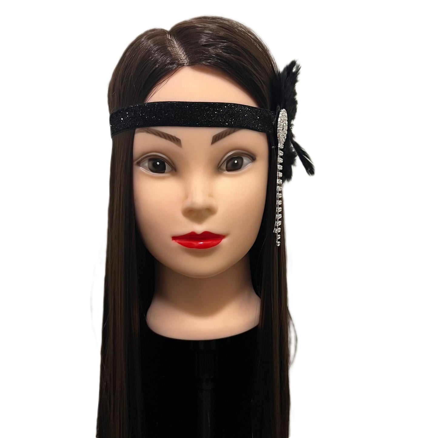 1920s Style Flapper Headband Black
