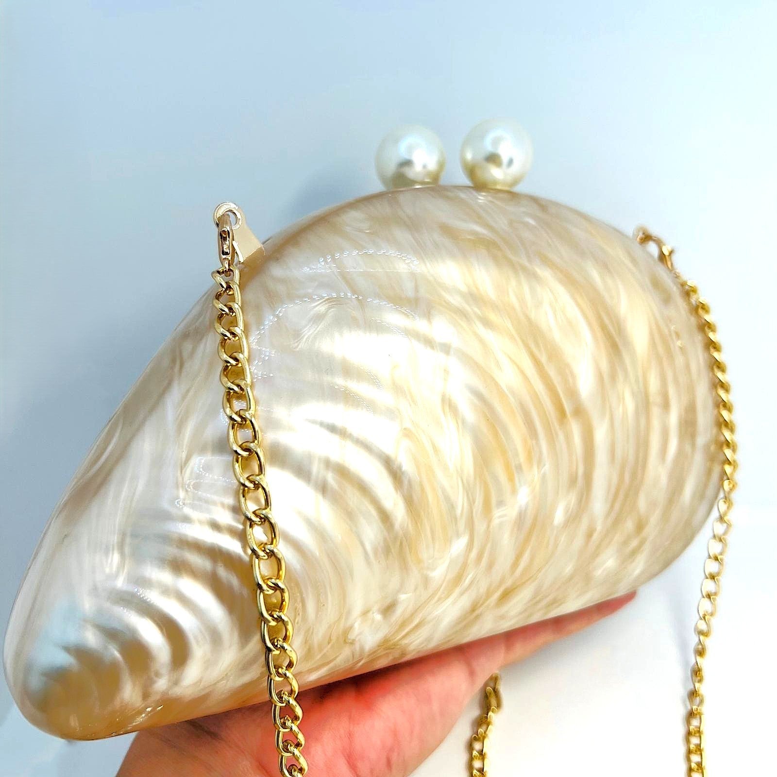 Luxus Perlmutt Clutch 