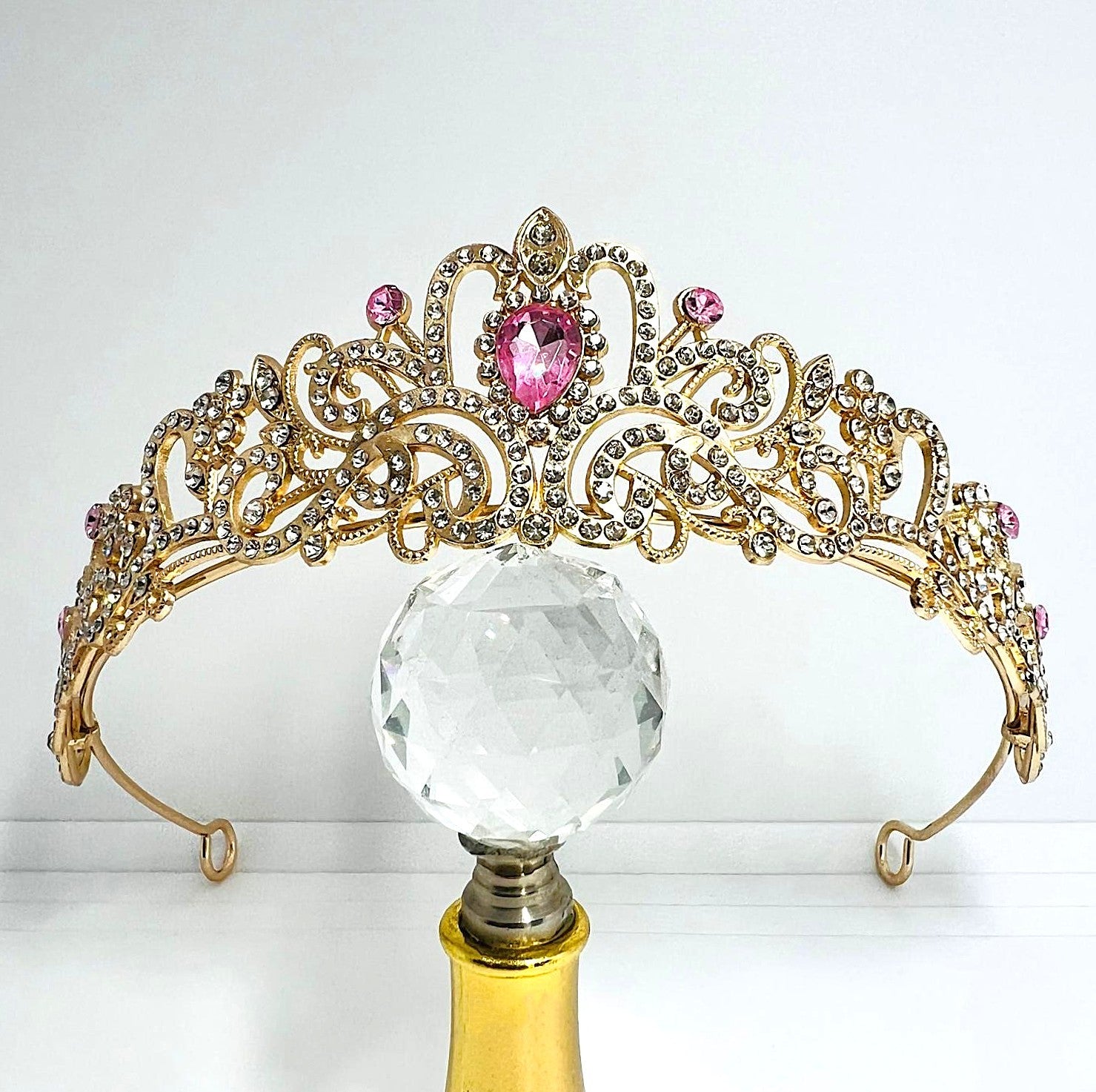 Krone Gold Pink Strass Kristall 