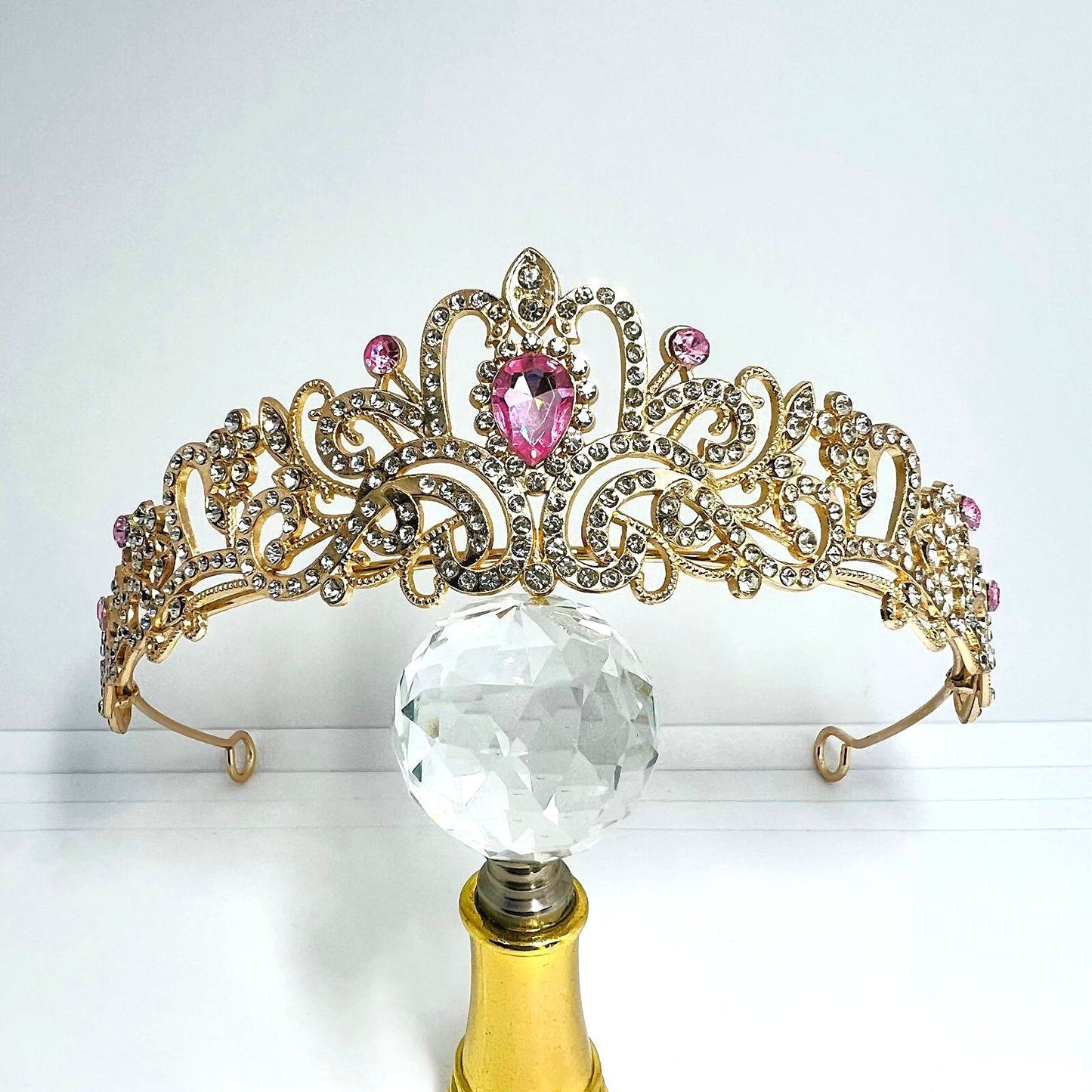 Krone Gold Pink Strass Kristall 