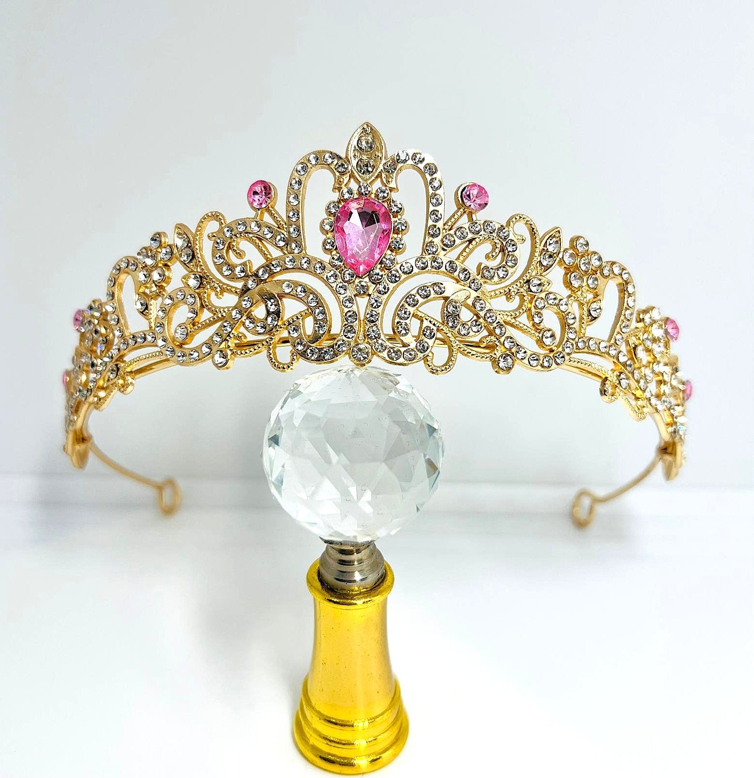 Krone Gold Pink Strass Kristall 