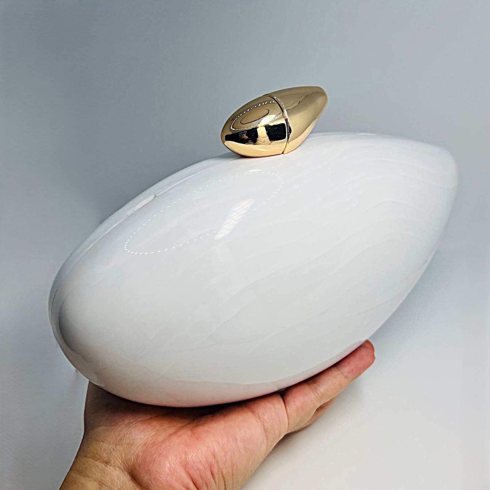 Luxury White Pearl Effect Clutch Bag