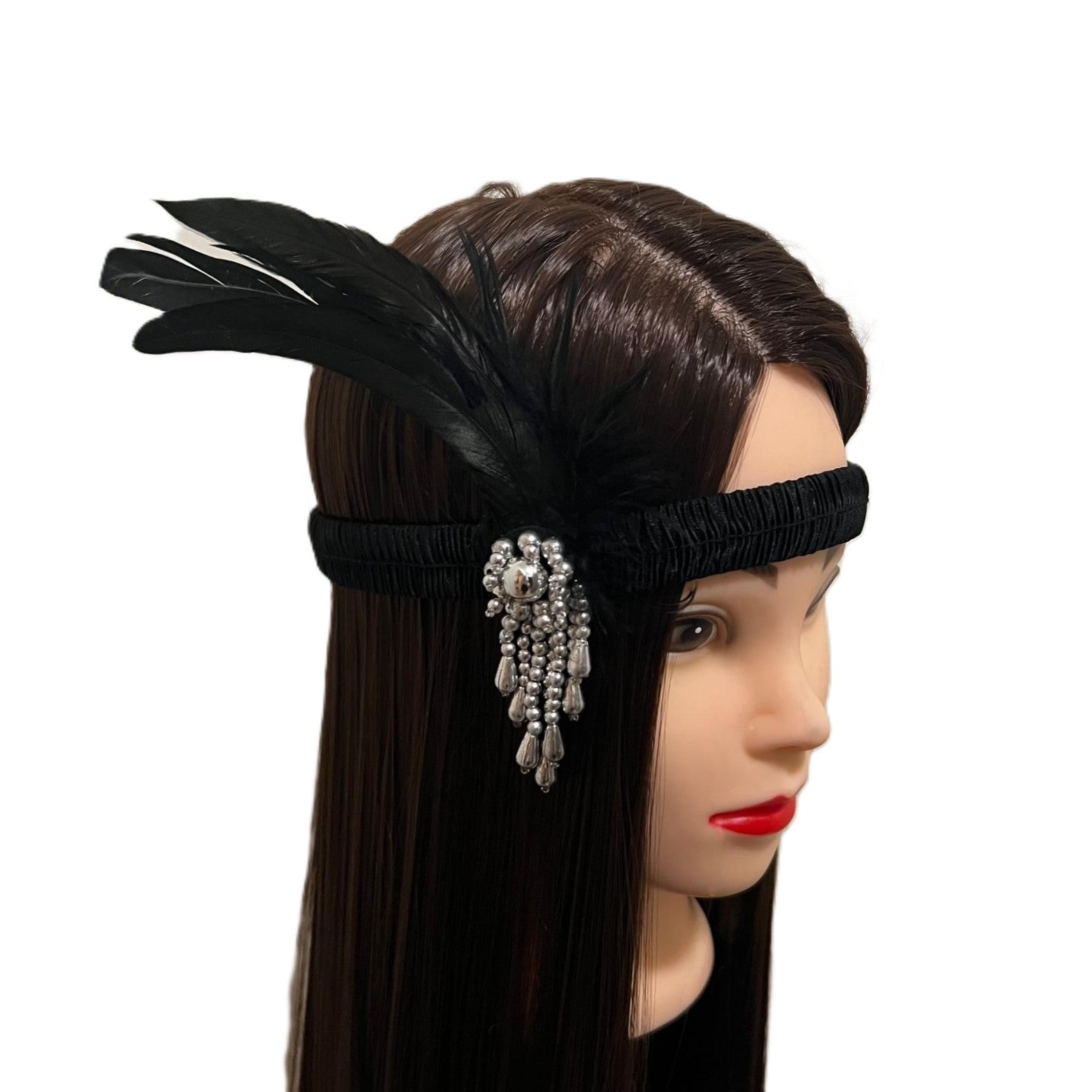 1920s Style Flapper Headband Black