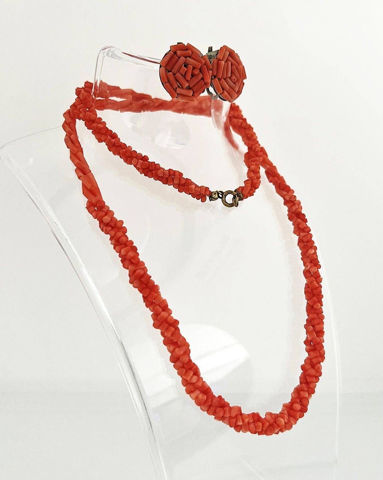 Korallen Schmuck Set