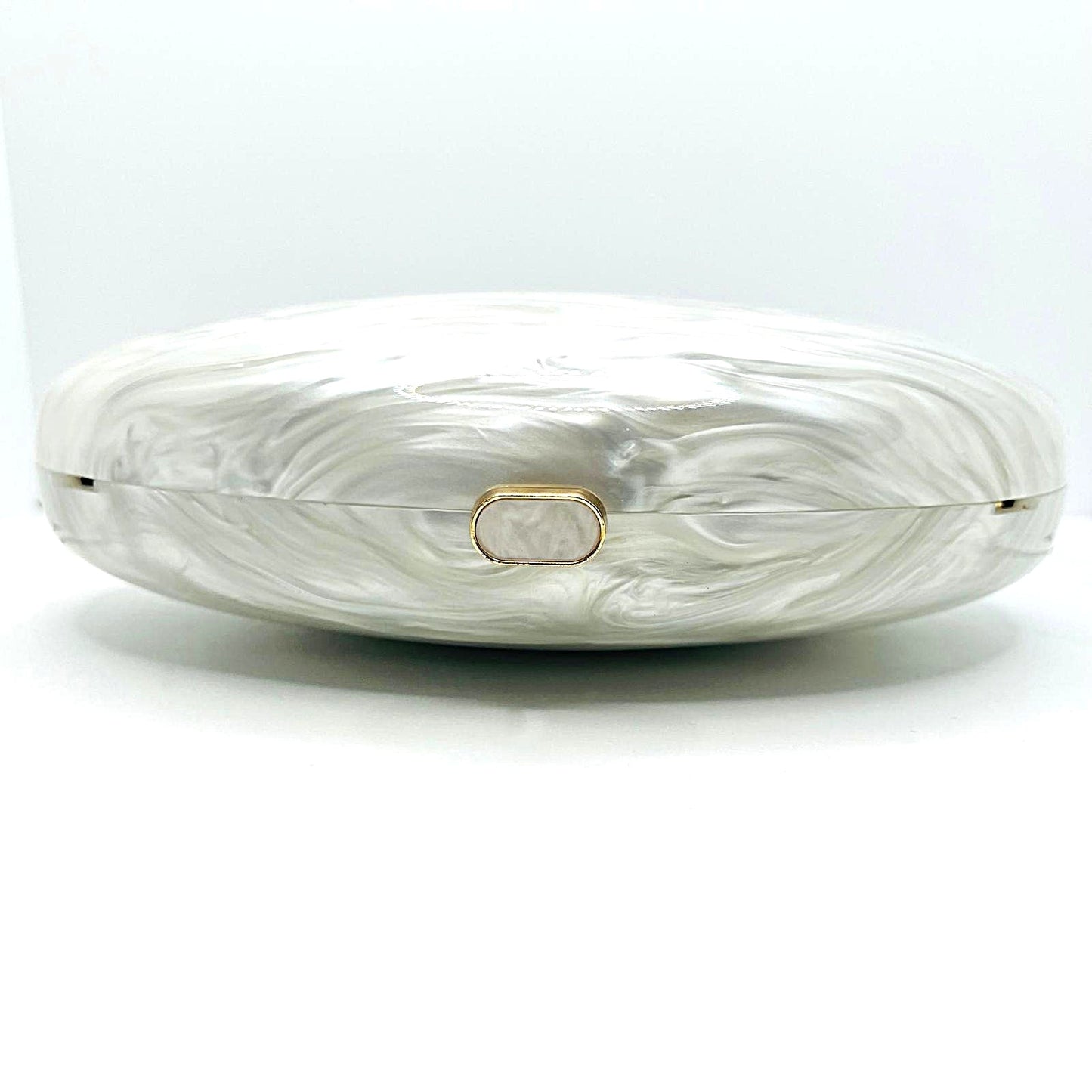 Abendtasche Clutch Perlmutt Weiß