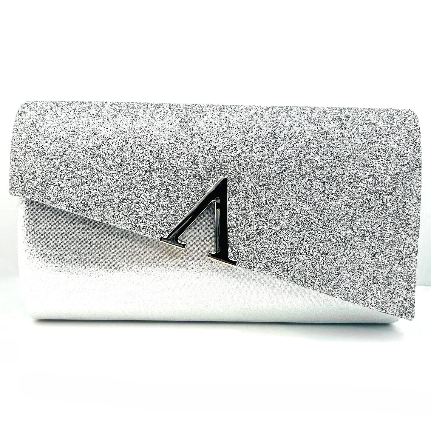 Luxuriöse silberne Glitzer Clutch 