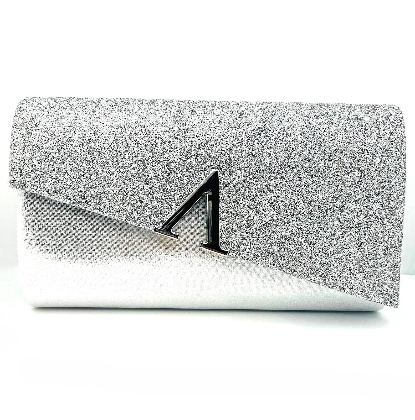 Luxuriöse silberne Glitzer Clutch 