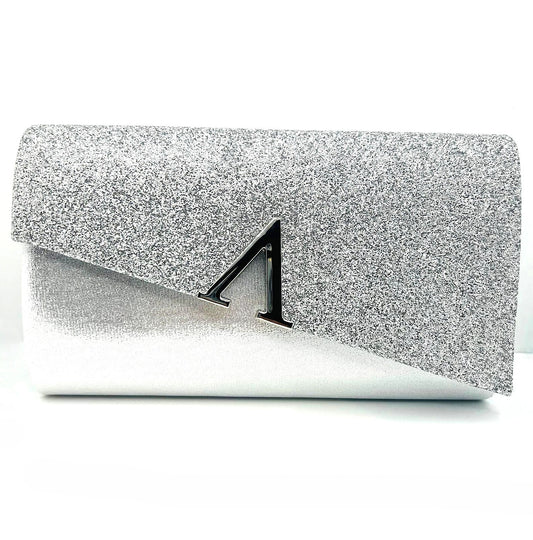 Luxuriöse silberne Glitzer Clutch 