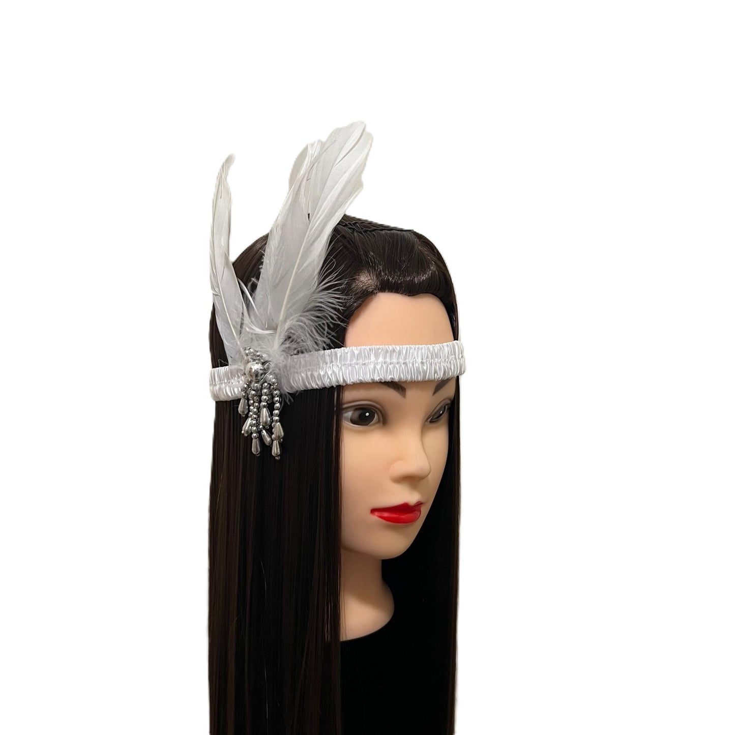 1920s Style Flapper Headband White 