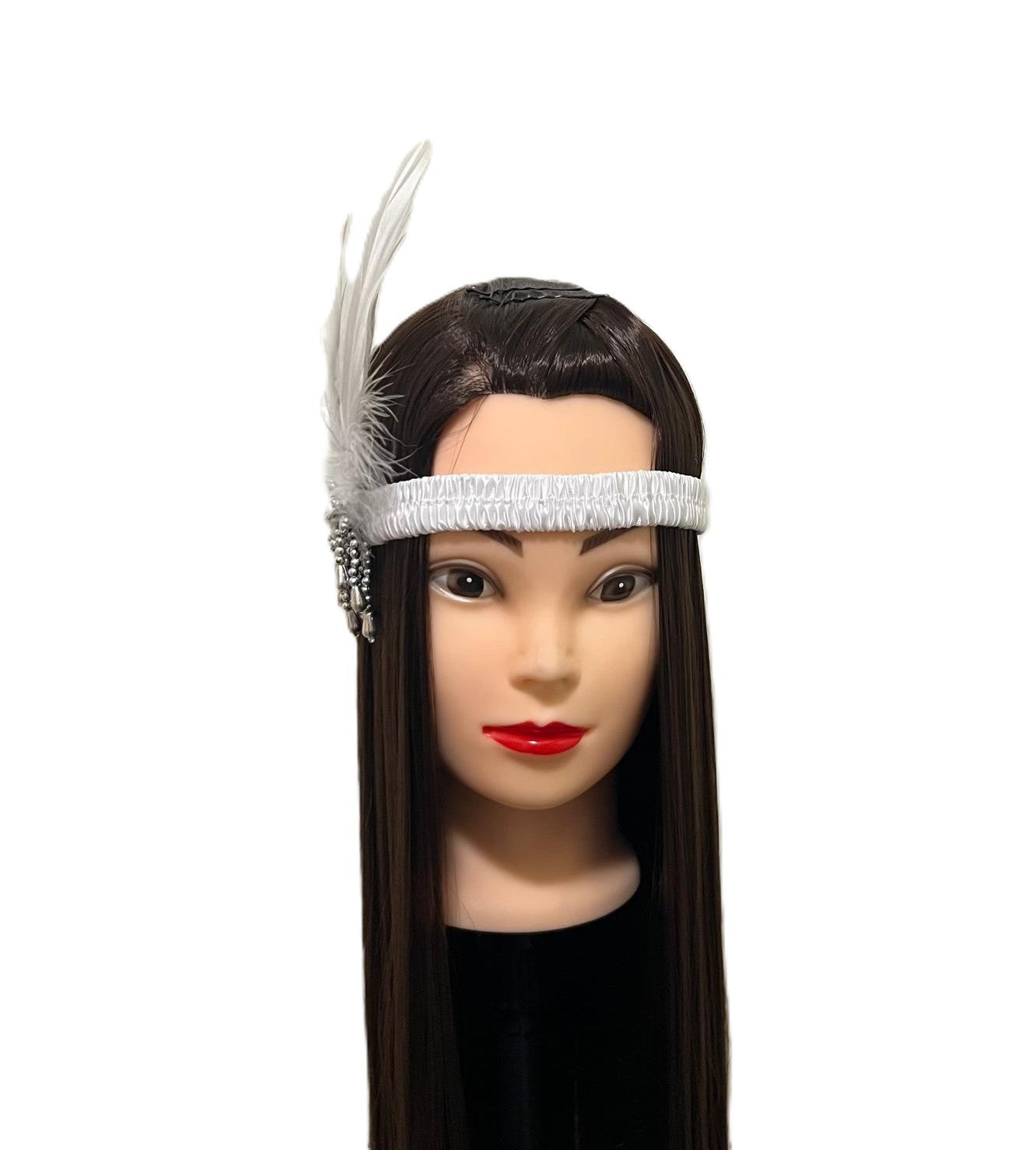 1920s Style Flapper Headband White 