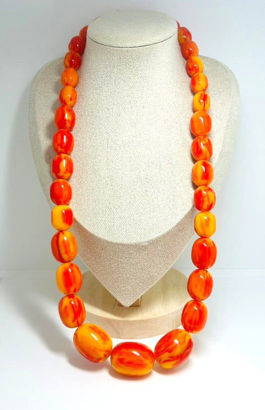 Fire Swirl Bakelite Necklace