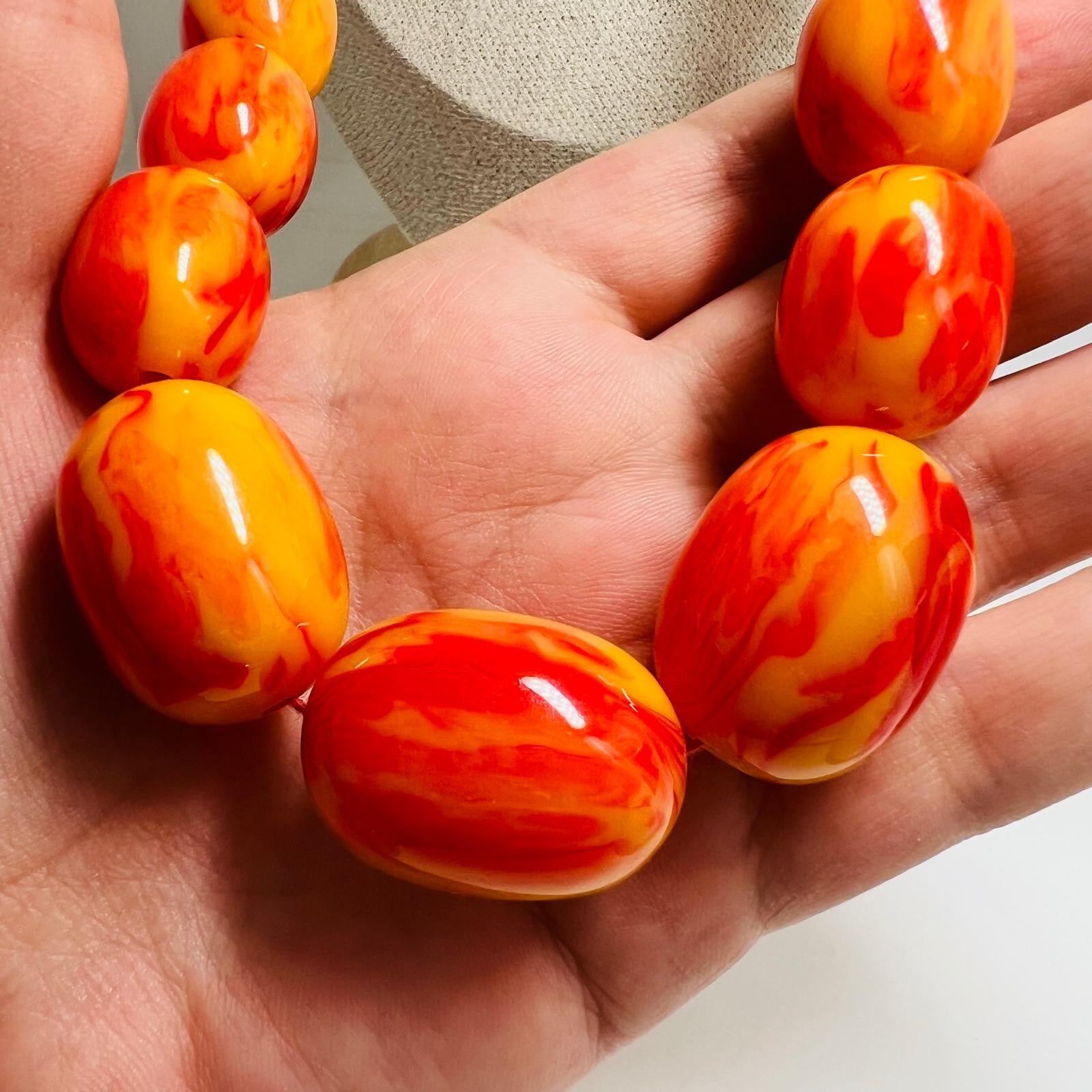 Fire Swirl Bakelite Necklace