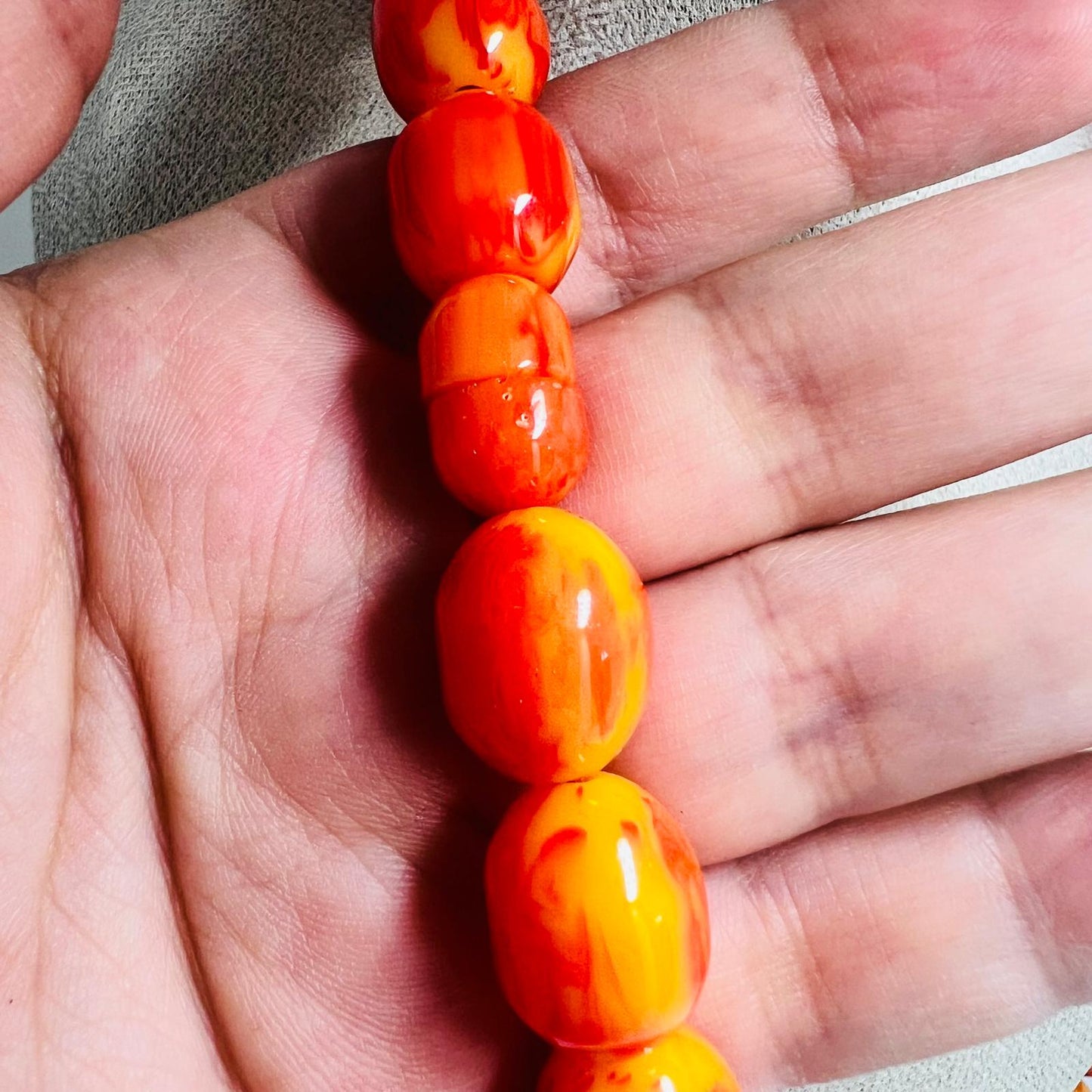 Fire Swirl Bakelite Necklace