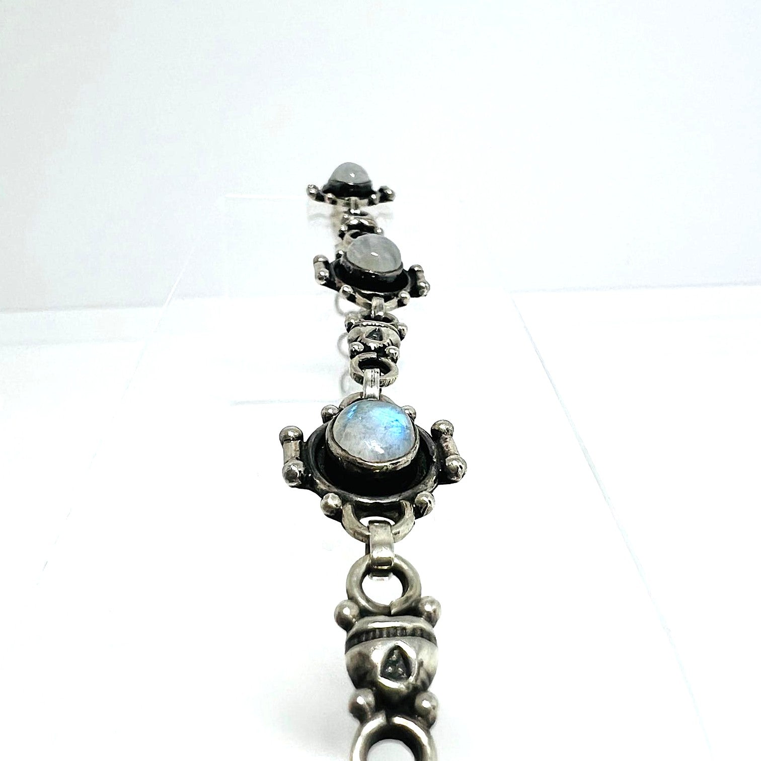 Vintage 925er Silber Armband mit Mondstein 