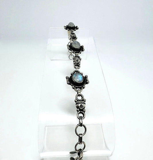 Vintage 925er Silber Armband mit Mondstein 