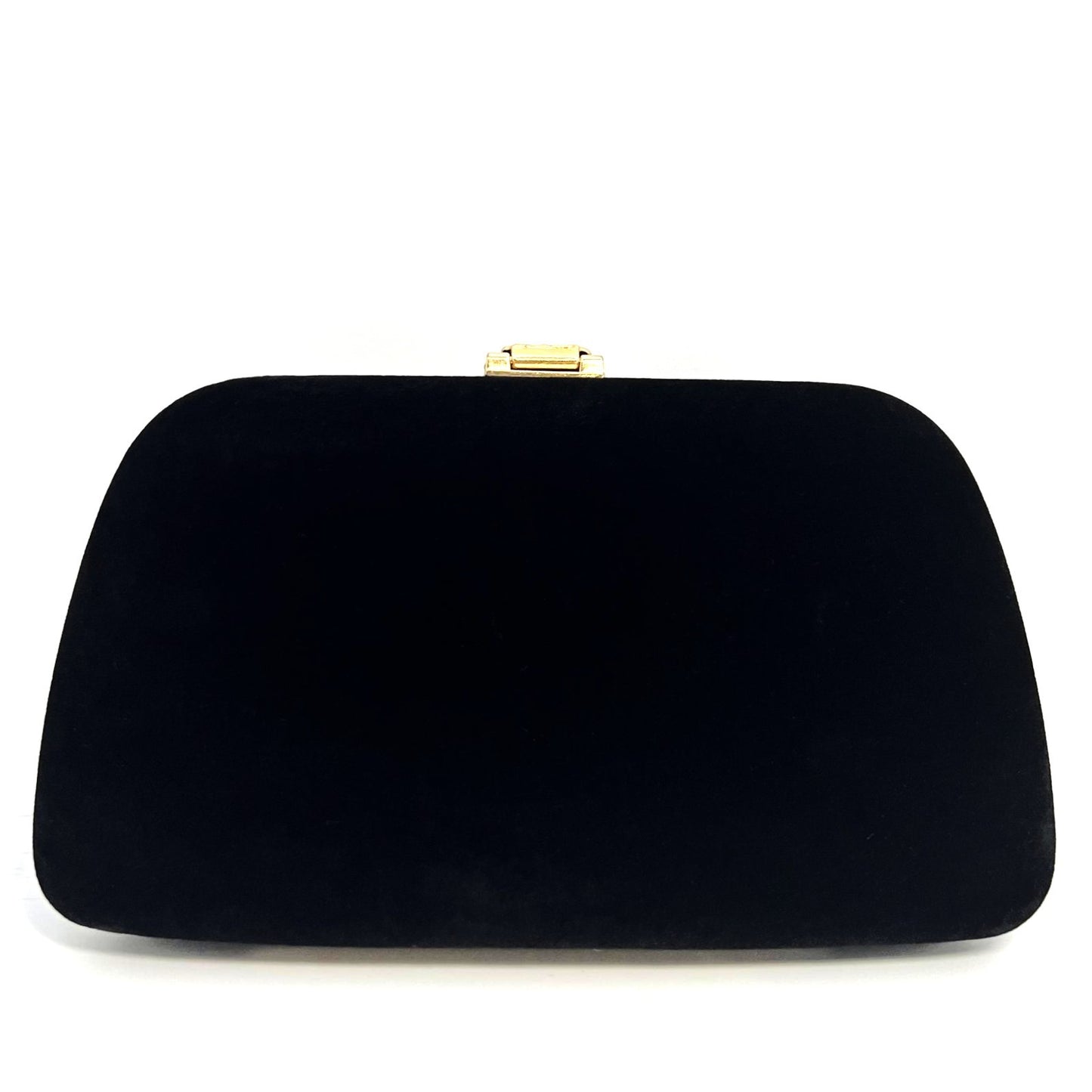 Elegante Abendtasche Clutch Schwarz Samt Gold Verschluss Schulterkette