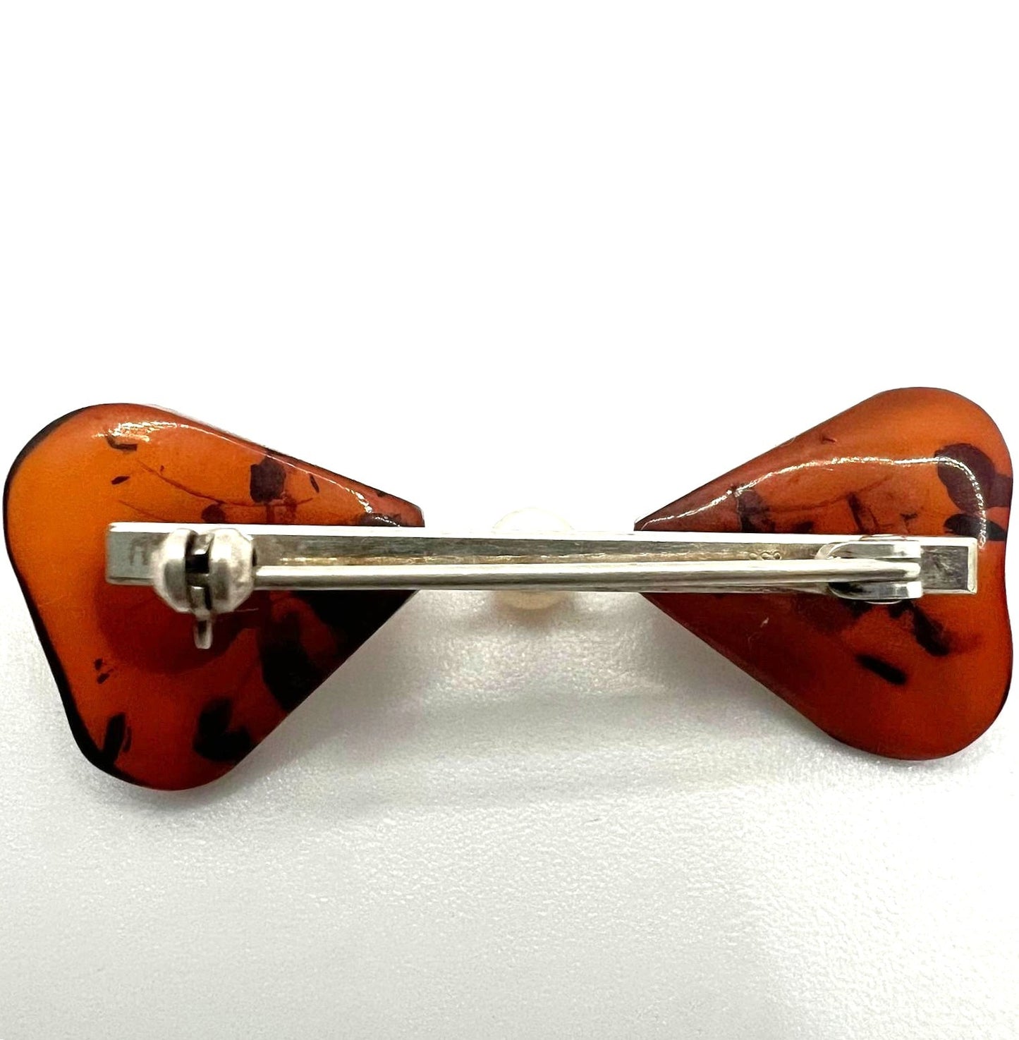 Art Deco Brosche 835 Silber Bernstein
