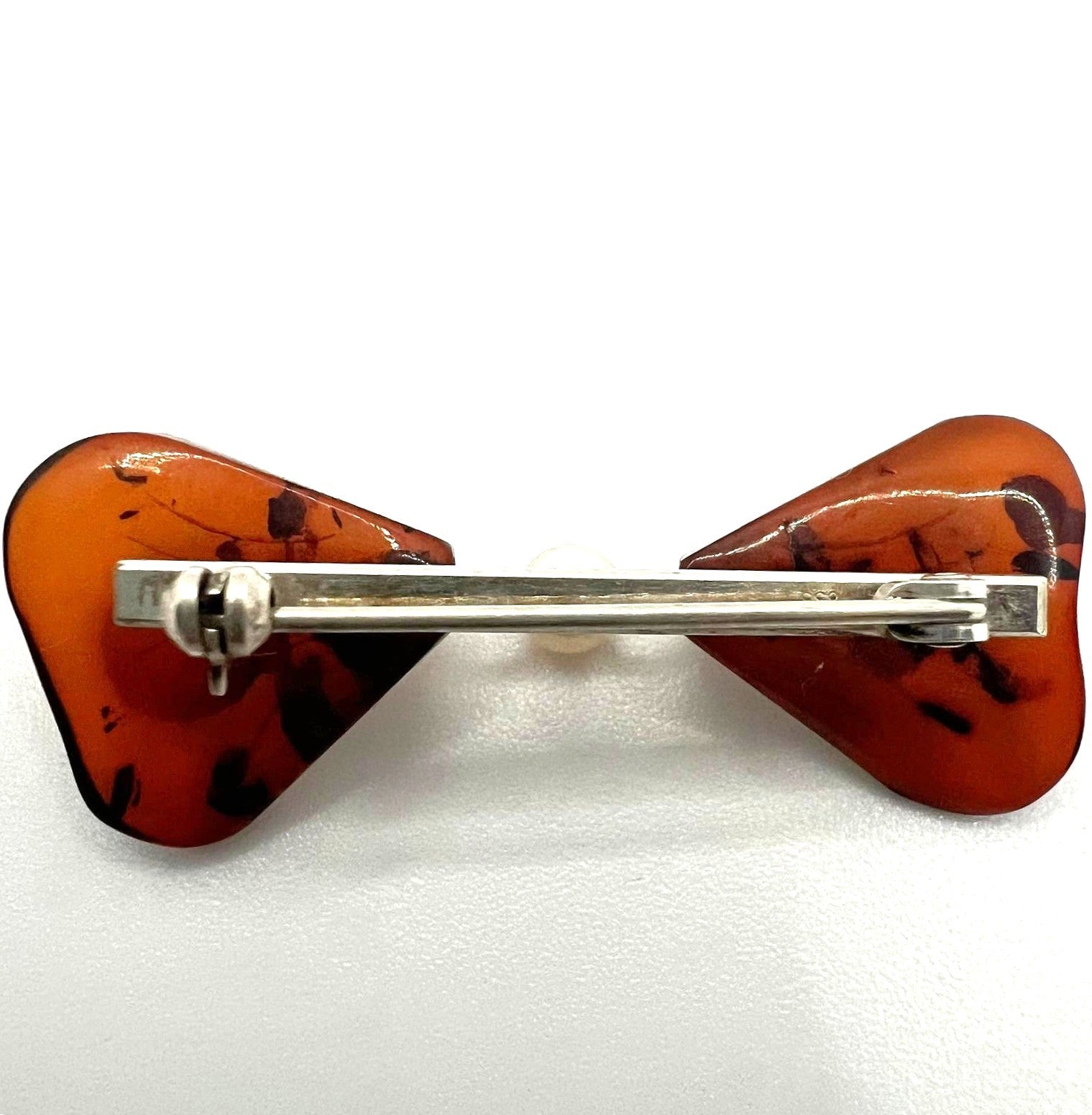 Art Deco Brosche 835 Silber Bernstein