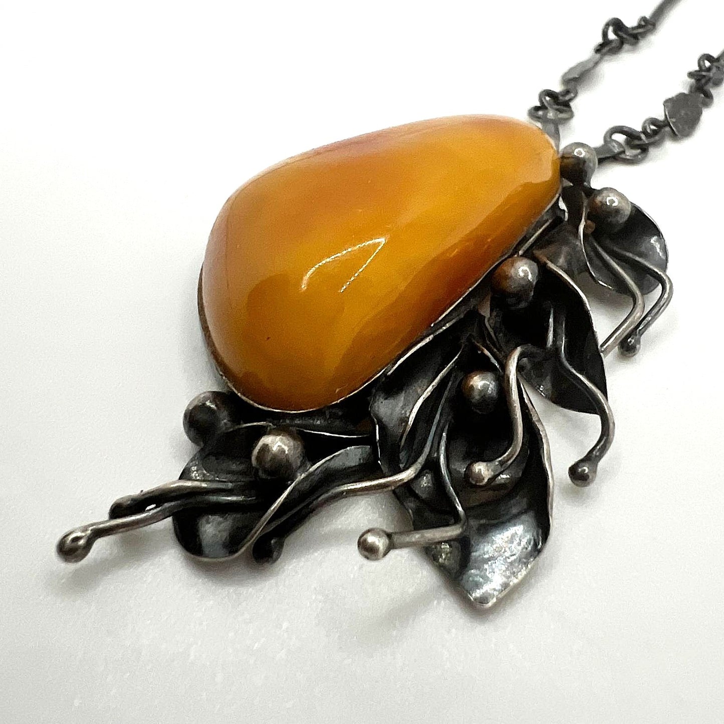 Jugendstil Bernstein Kette