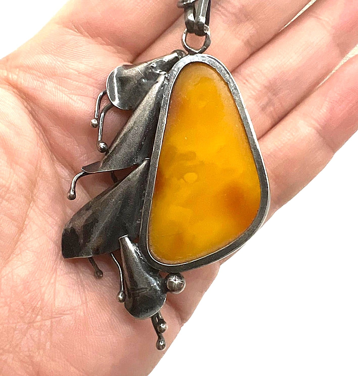 Jugendstil Bernstein Kette