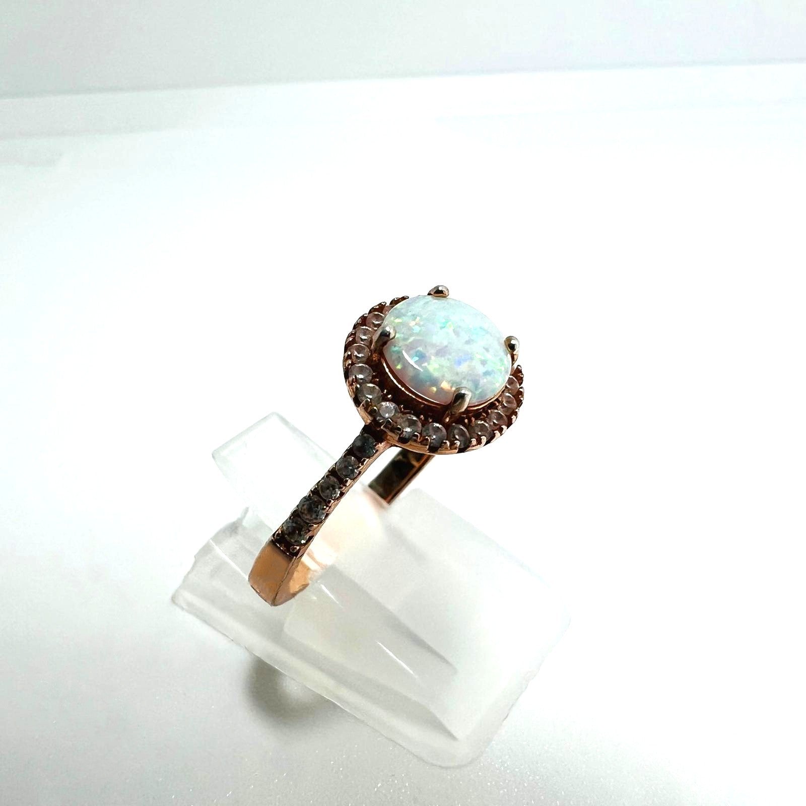 925 Silber Roségold Opal Ring 