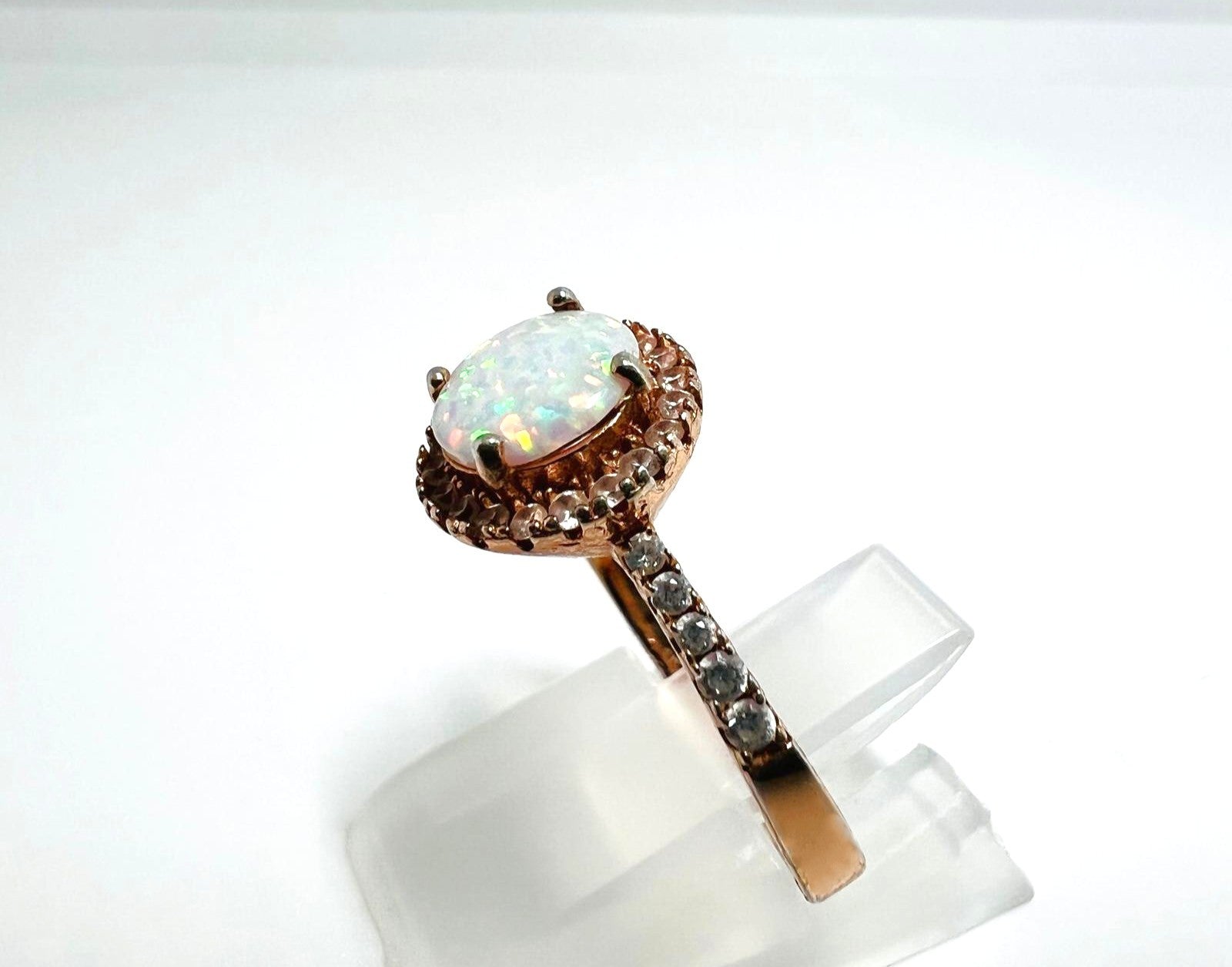 925 Silber Roségold Opal Ring 