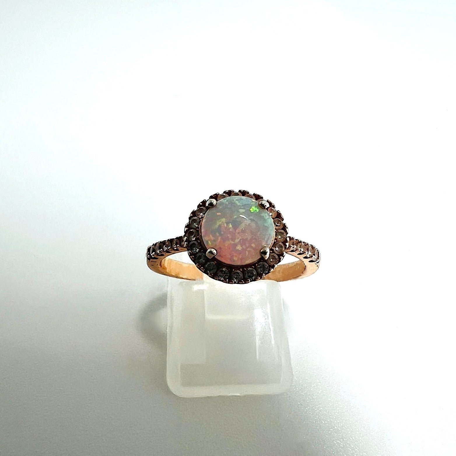 925 Silber Roségold Opal Ring 
