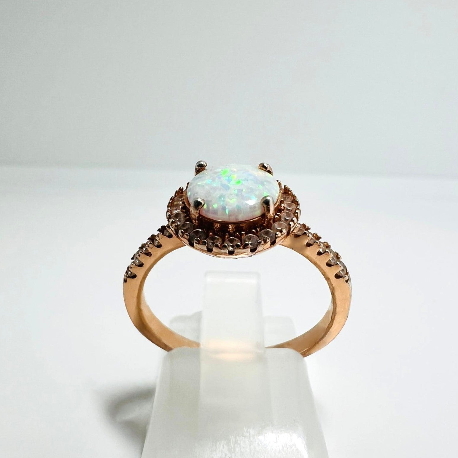 925 Silber Roségold Opal Ring 