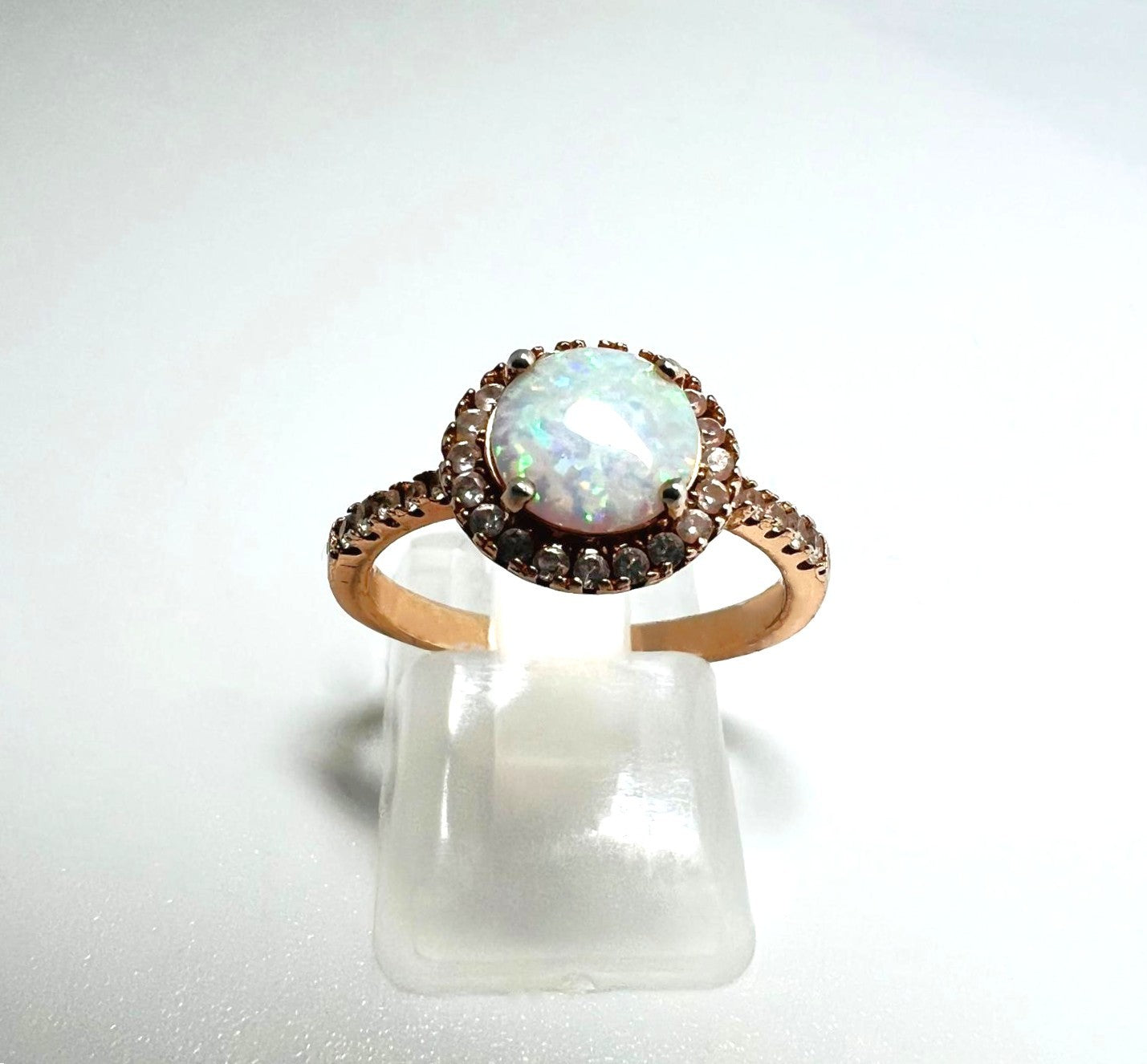 925 Silber Roségold Opal Ring 