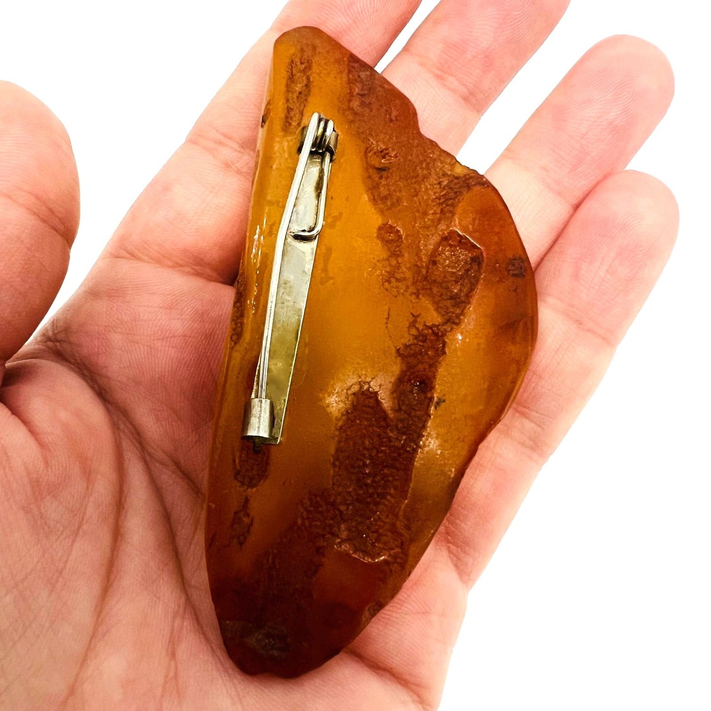 XXL Bernstein Brosche Butterscotch 