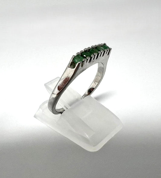 Art Deco Smaragd 835 Silberring