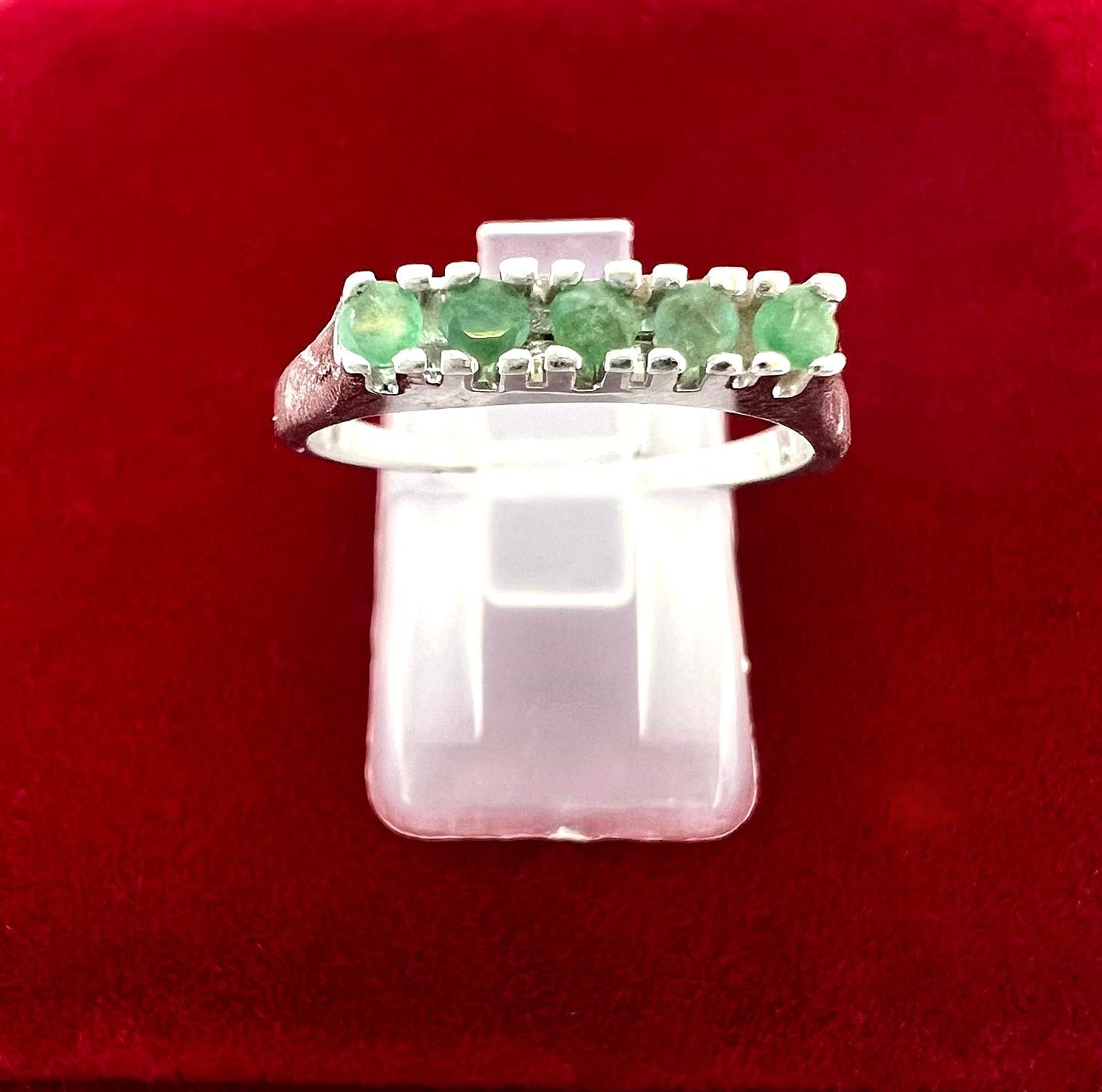 Art Deco Smaragd 835 Silberring
