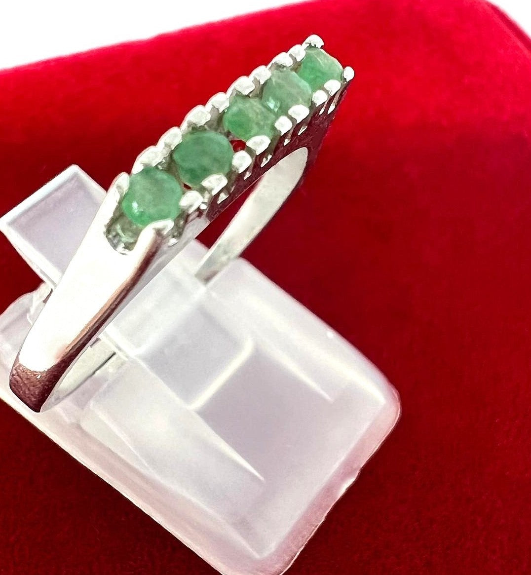 Art Deco Smaragd 835 Silberring