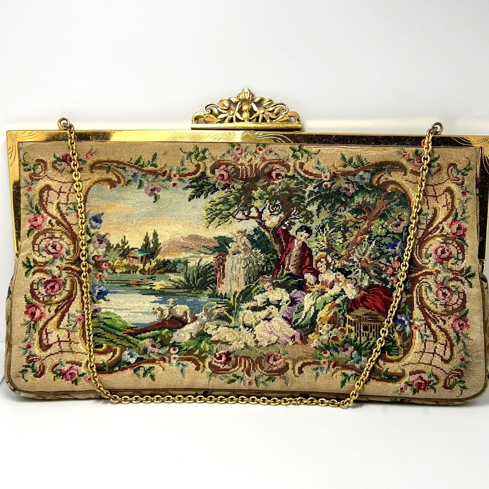 Vintage Tapisserie Abendtasche