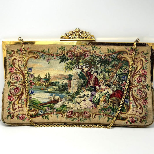 Vintage Tapisserie Abendtasche